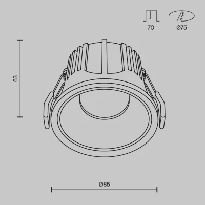 Встраиваемый точечный светильник Downlight Альфа 85X63 CM 8