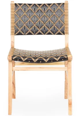 Стул из дерева и синтетического ротанга Eley 51X56X88 CM 4