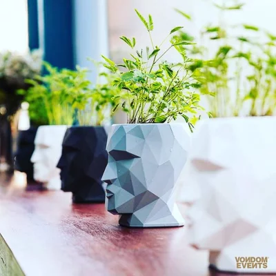 Горшок для цветов в форме головы Adan Nano 13X17X18 CM коричневый 4