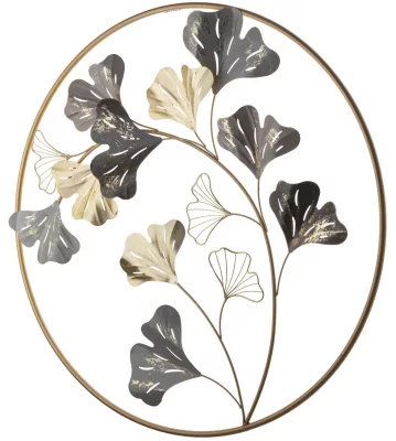 Панно с коваными из стали листьями Leaves Ø79 CM 3