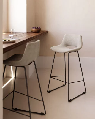 Стул Zahara бежевый на металлическом каркасе с черным покрытием 47X50X89 CM 3