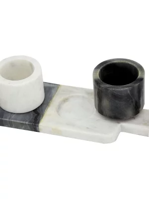 Набор мраморных чашек на подносе, 4 предмета 31.8X9X7 CM 14