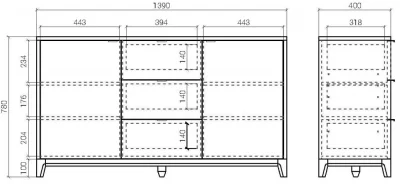 Комод Case 139X40X78 CM 6