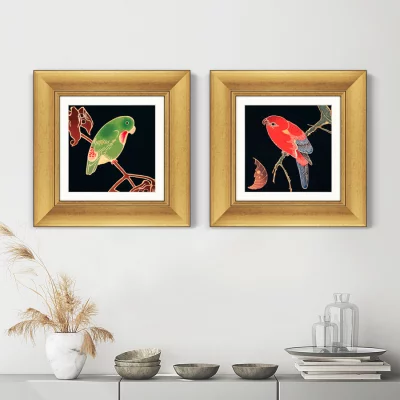 Диптих Red and Green Parrots 36X36 / 36X36 CM 5