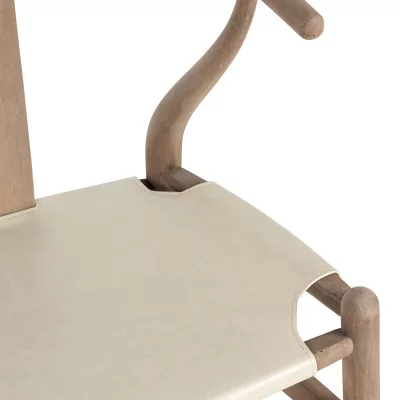 Стул из бука и кожи Myvia 55X52X77 CM 5
