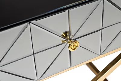 Прикроватная тумба с матовой зеркальной отделкой и металлическим каркасом 40X60X60 CM 4