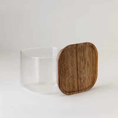 Банка для хранения квадратная glass acacia, 600 мл 3