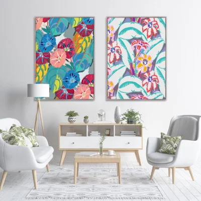 Диптих на холсте Colorful vintage art deco pattern 75X105 / 75X105 CM 4