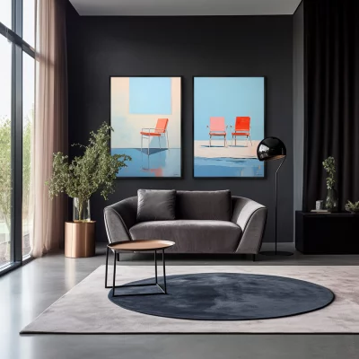 Набор из двухпостеров на холсте Chair collection Pure and simple 75X105 / 75X105 CM 4