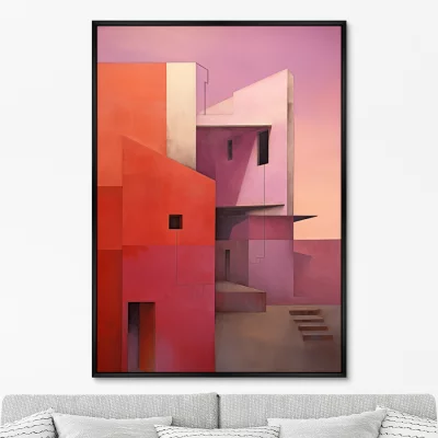 Постер на холсте Buildings after sunset 75X105 CM 6