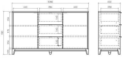 Комод Case 139X40X78 CM 7