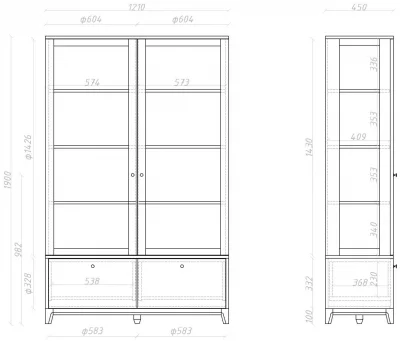 Витрина Case 121X45X190 CM 8