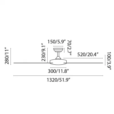 Потолочный вентилятор Islot L белый 132 CM 4