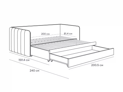 Кушетка Todi 226X100-240X75 CM 4