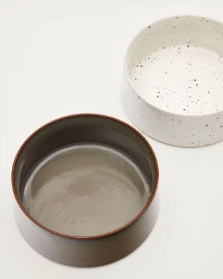 Набор из 2 керамических мисок для корма и воды для животных Dumbi белого и коричневого цвета 14 CM 5