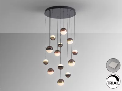Люстра Orbes 13L черный/медный/латунный 80X80X250 CM 5