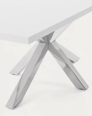 Стол Argo из меламина с белой отделкой и ножками из нержавеющей стали 200X100 CM 3
