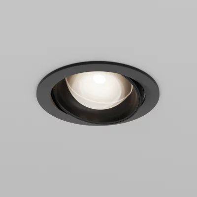 Встраиваемый светильник Lens черный 120 мм круглый 10