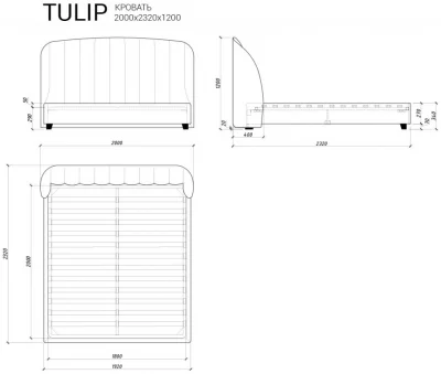Кровать Tulip 232X200X120 CM 4