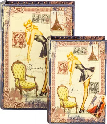 Набор из двух шкатулок в виде книг Laurin 19X8X27 / 14X6X20 CM 8