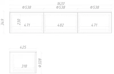 Тумба подвесная Minimal 162X43X35 CM 7