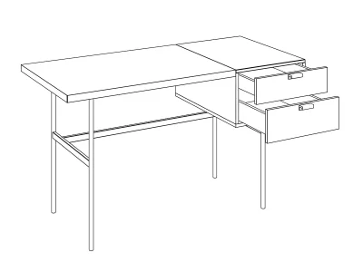 Стол рабочий Tanis 130X61,6X74,2 CM 5