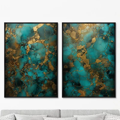 Набор из двух постеров на холсте Malachite melancholy 75X105 / 75X105 CM 8