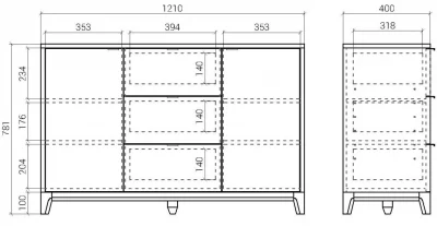 Комод Case 121X40X78 CM 5