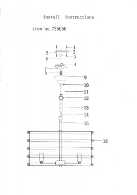 Подвесная люстра Epsilon 50X50X69 CM 3