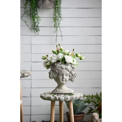 Настенное кашпо с лицом девушки 20X10X23 CM 8