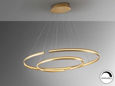 Подвесной светодиодный светильник Elipse золотой большой DIM BLUETOOTH 120X60X105 CM 6