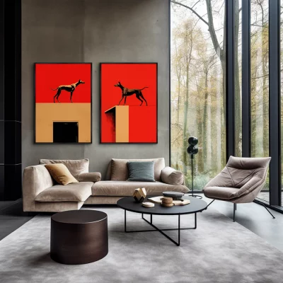 Набор из двух постеров на холсте The two in one space 75X105 / 75X105 CM 4