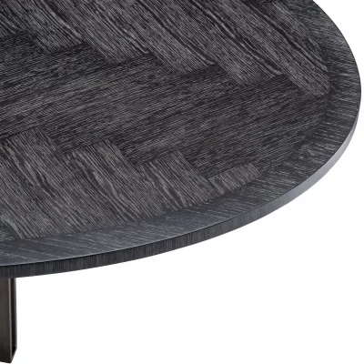 Обеденный стол с дубовым шпоном Melchior Oval 200X120X76 CM угольного цвета 5