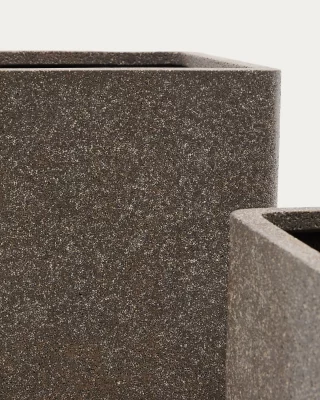 Комплект из 2 высоких кашпо Minoa с эффектом коричневого камня 44X44 CM 4