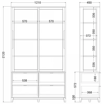 Витрина Case 121X45X190 CM 8