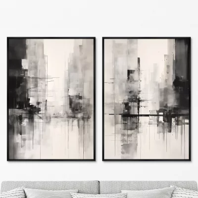 Набор из двух постеров на холсте Rain in the city 75X105 / 75X105 CM 8