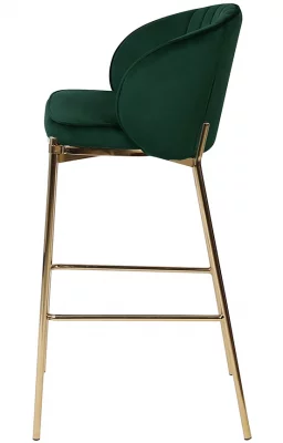 Стул барный Coral 50X49X105 CM тёмно-зелёный велюр 4