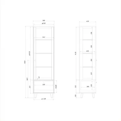 Узкая витрина TW161/2 7