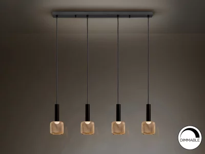 Линейный подвесной светильник Sincro 4L черный/золотой 69X10X22 CM 8