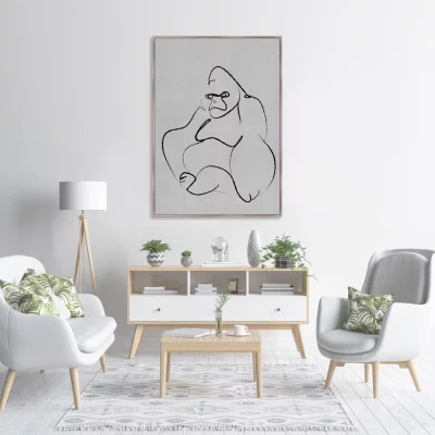 Репродукция на холсте Gorilla on gray 75X105 CM 3