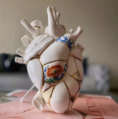 Фарфоровая ваза Love in Bloom Kintsugi 17X9X25 CM 6