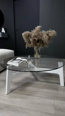 Журнальный стол Вуд Белый 90X35X90 CM 5