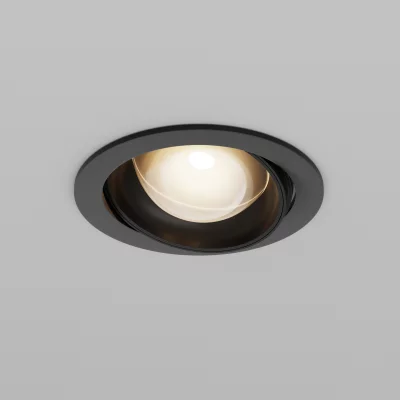 Встраиваемый светильник Lens черный круглый 120 мм 8