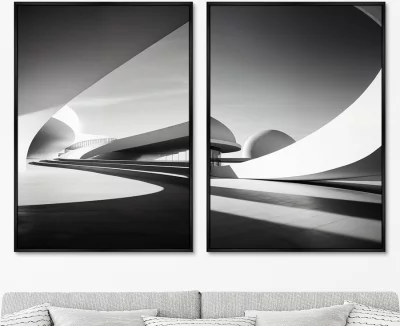 Диптих репродукций на холсте Architecture Curves of large arches 75X105 / 75X105 CM 8
