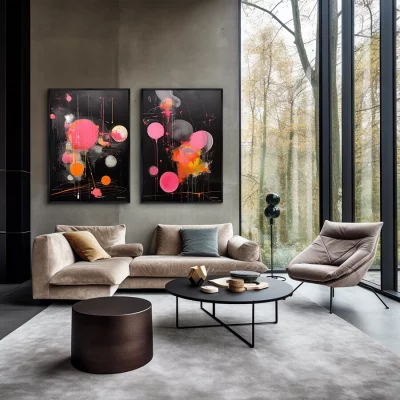 Набор из двух постеров на холсте Universe planetary motion 75X105 / 75X105 CM 4