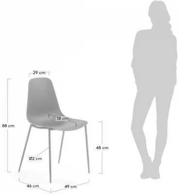 Стул на стальном каркасе Whatts 88X47X52 CM серый 5