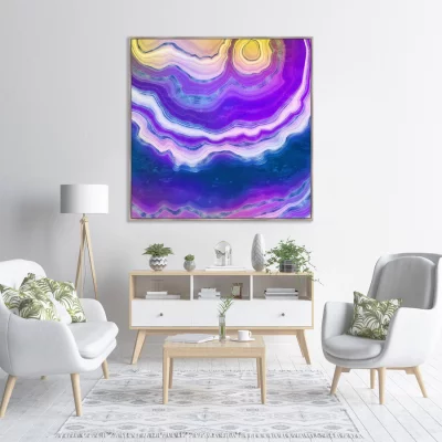 Репродукция на холсте Neon agate 105X105 CM 3
