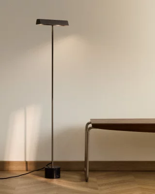 Торшер Lynor из брашированной стали с черным мраморным основанием 30X12X121 CM 3