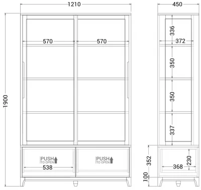 Витрина Case 121X45X190 CM 10