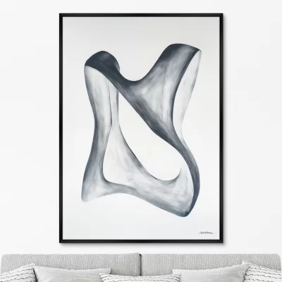 Постер на холсте Streamlined shape in white and grey 75X105 CM 6